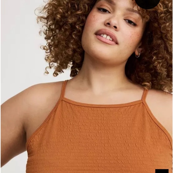 NWT TORRID Goddess Neck Crop Tank - AMBER BROWN - Picture 3 of 10